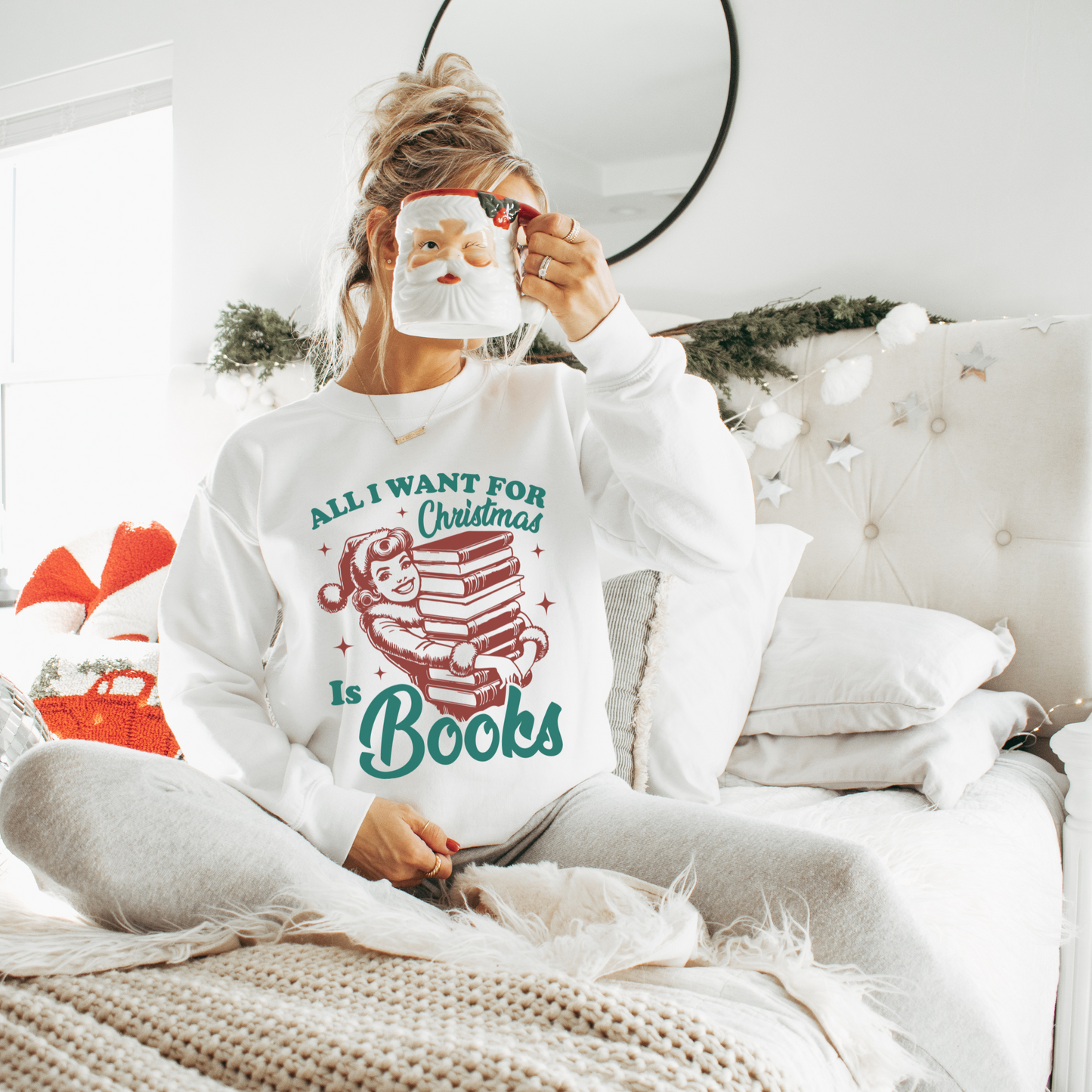 Cozy Bookworm Holiday Sweatshirt