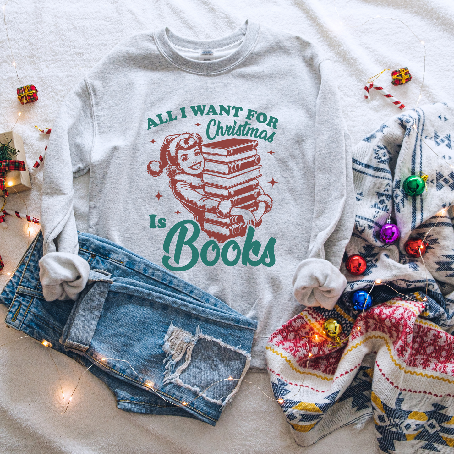 Cozy Bookworm Holiday Sweatshirt