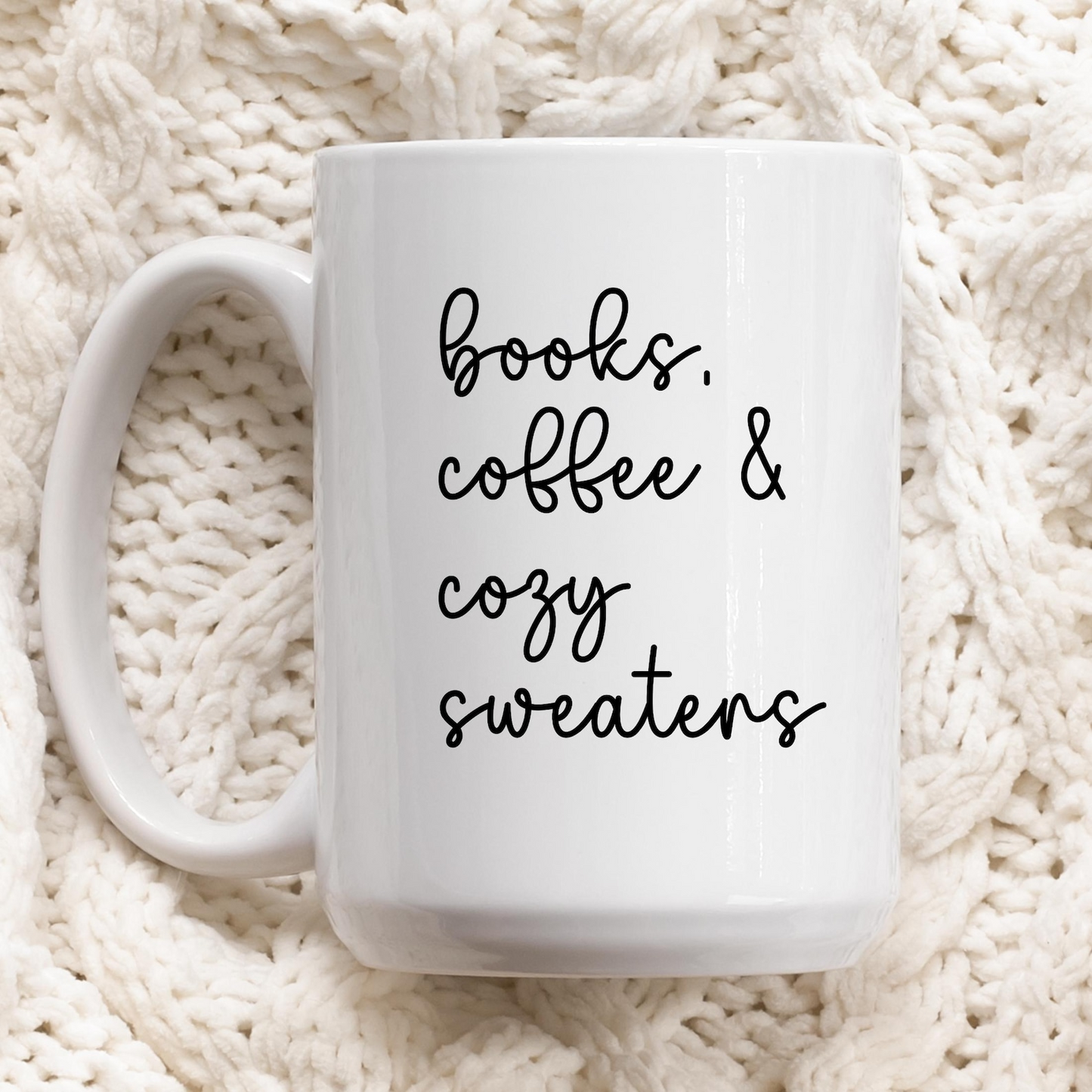 Books Coffee & Cozy Sweaters Mug