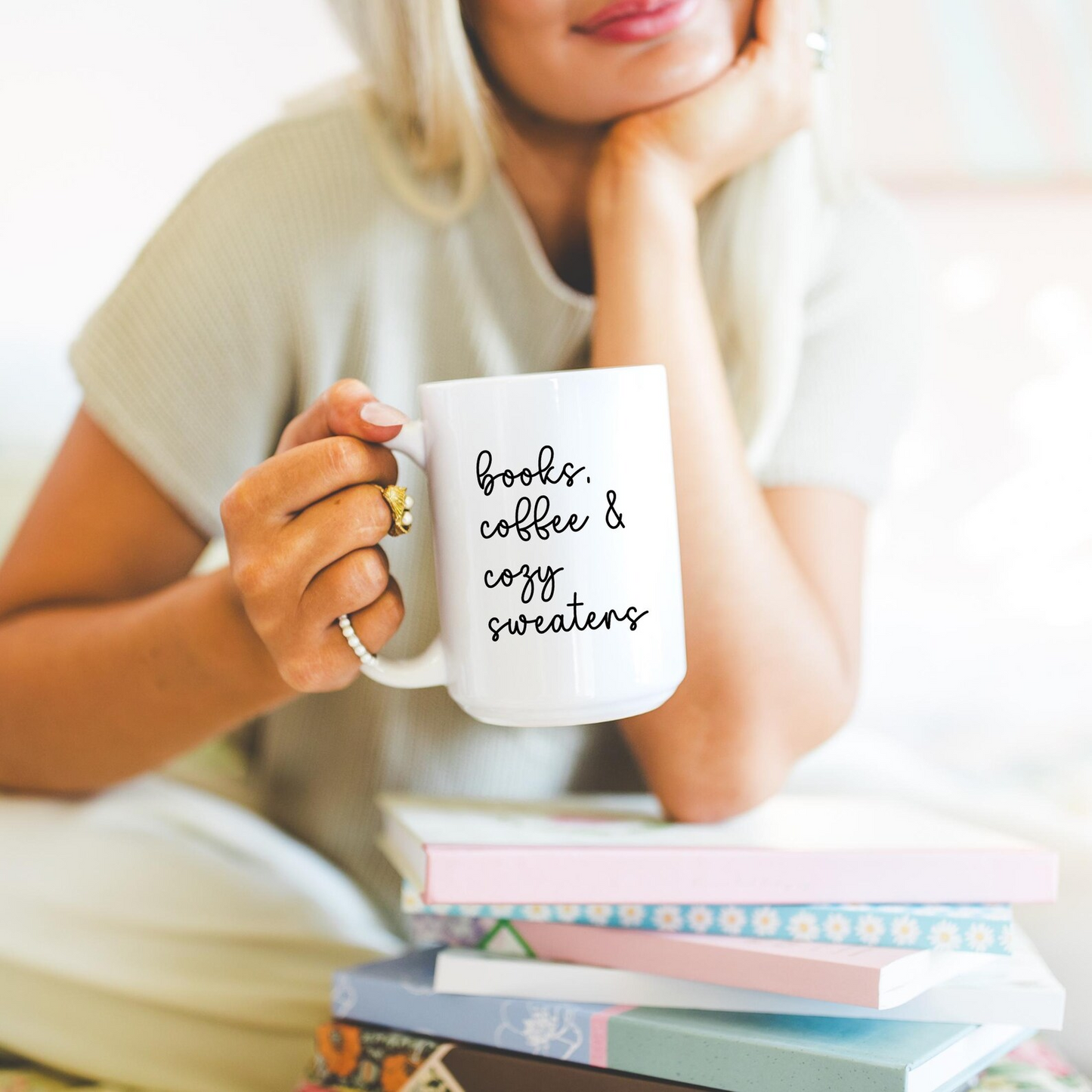 Books Coffee & Cozy Sweaters Mug