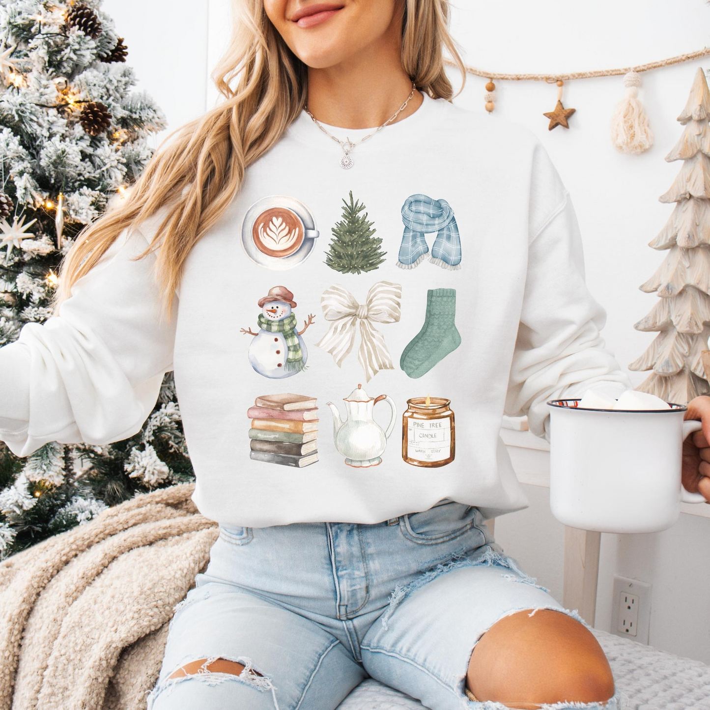 Cozy Winter Sweatshirt For Book Lovers