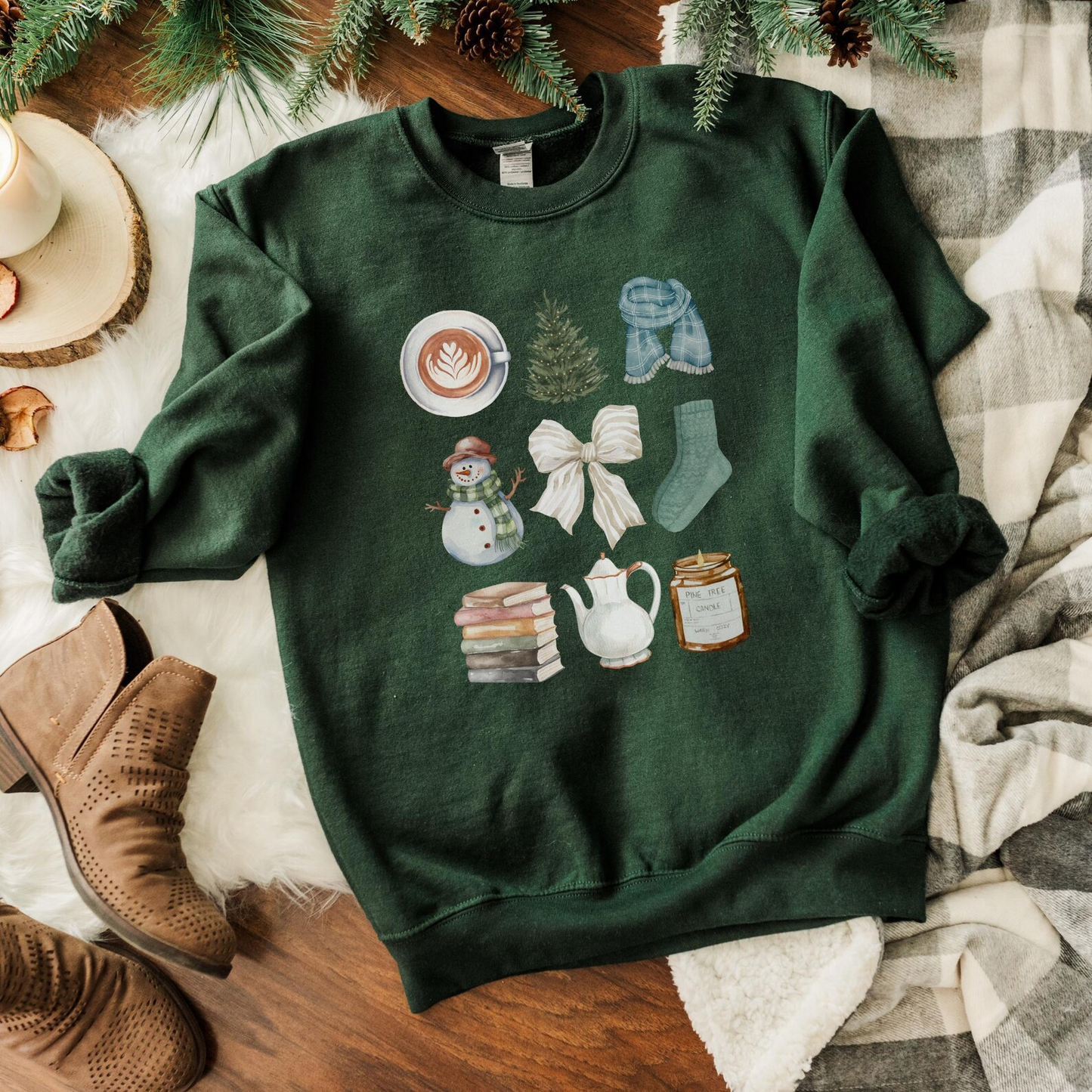 Cozy Winter Sweatshirt For Book Lovers