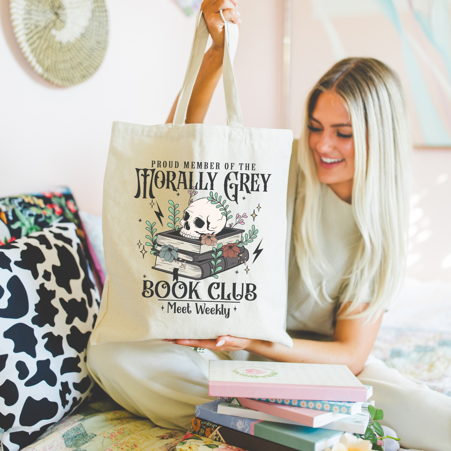 Morally Grey Cotton Canvas Tote Bag