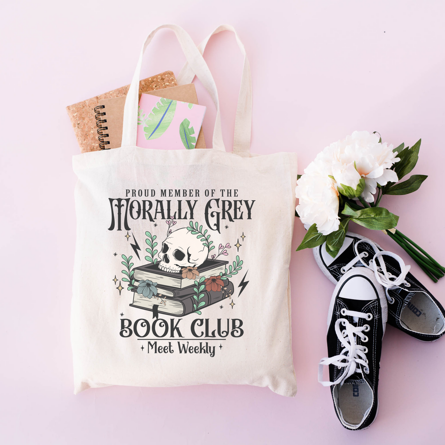 Morally Grey Cotton Canvas Tote Bag