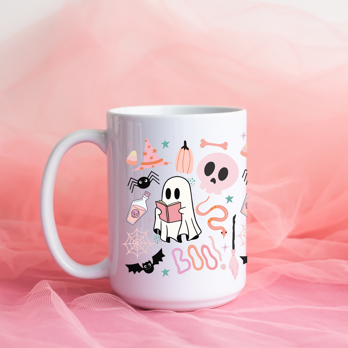 Pastel Halloween Bookish Mug, (11oz, 15oz)