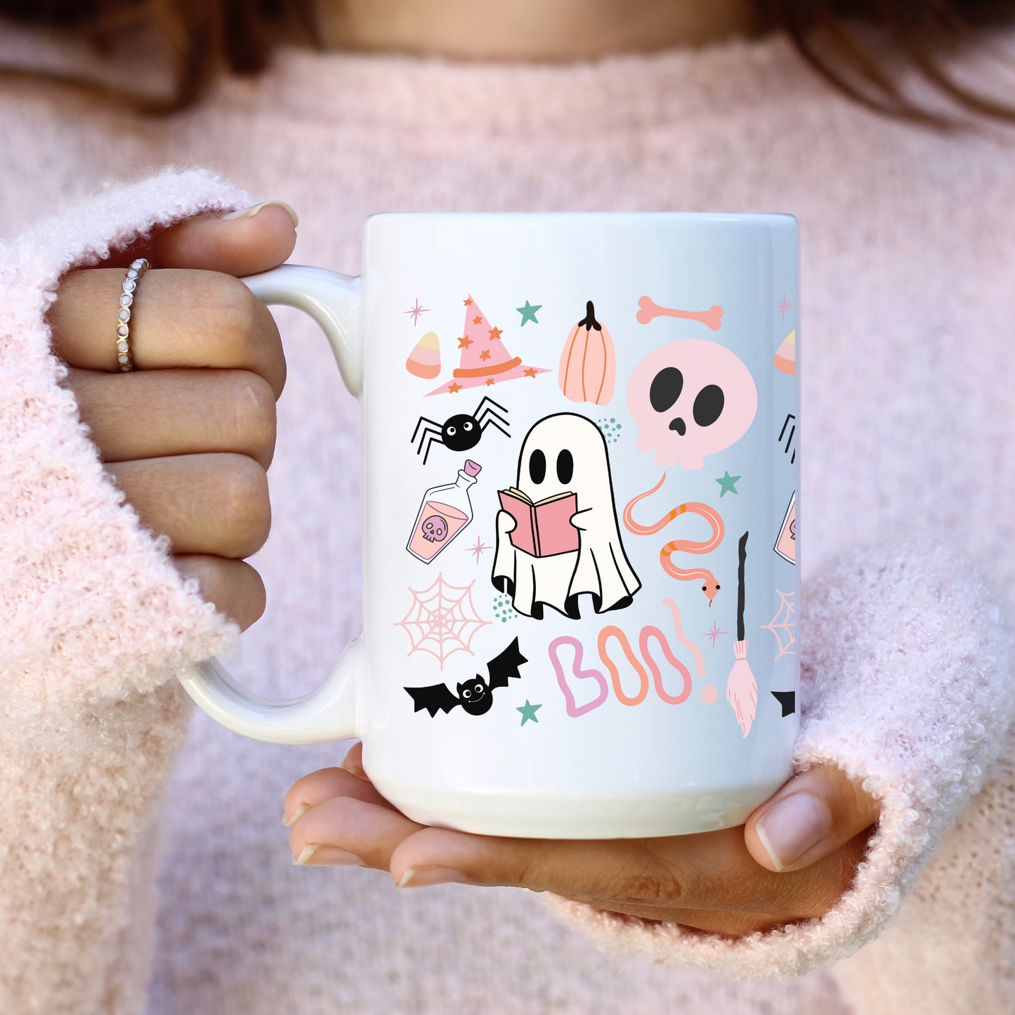 Pastel Halloween Bookish Mug, (11oz, 15oz)