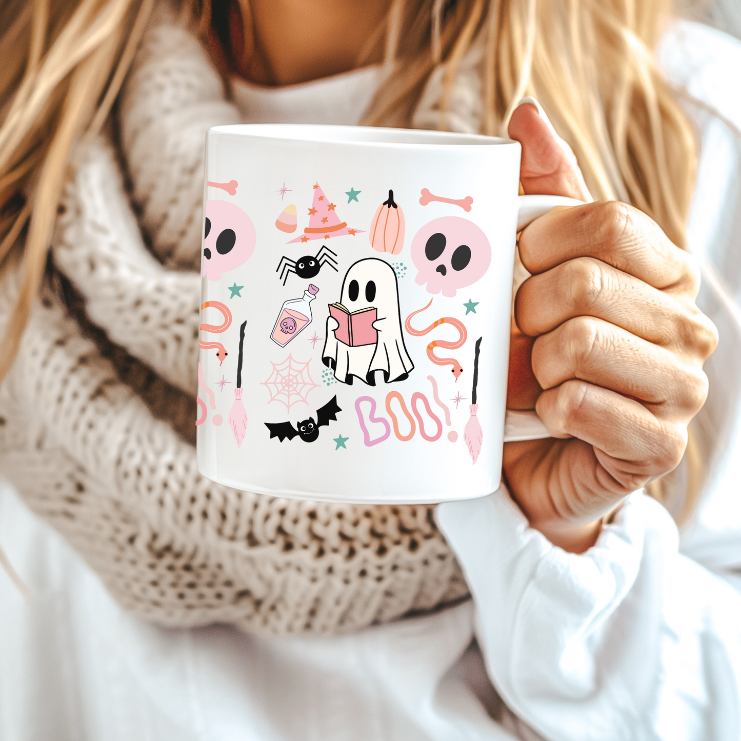 Pastel Halloween Bookish Mug, (11oz, 15oz)