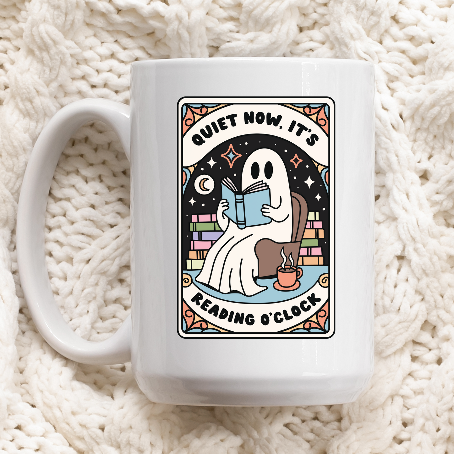 Reading O'Clock Tarot Card Reader Mug, (11oz, 15oz)