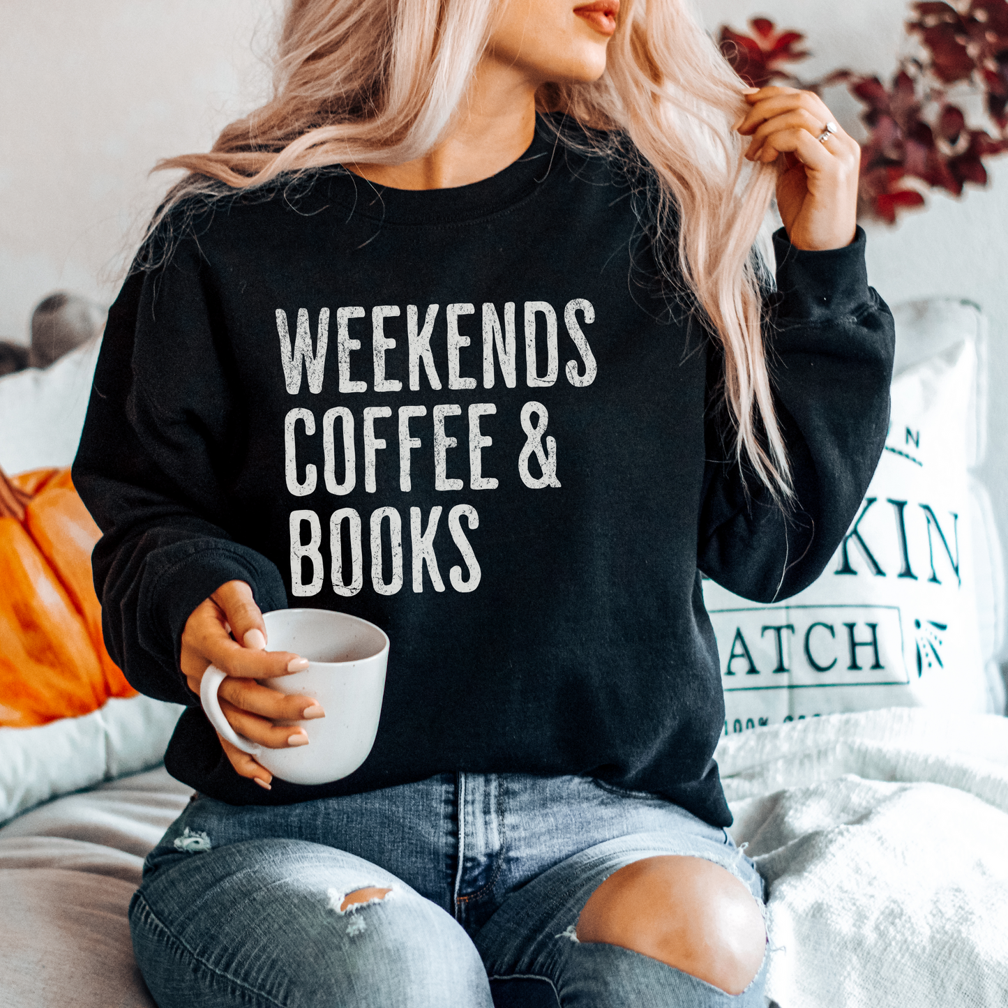 Weekends Coffee & Books Sweatshirt